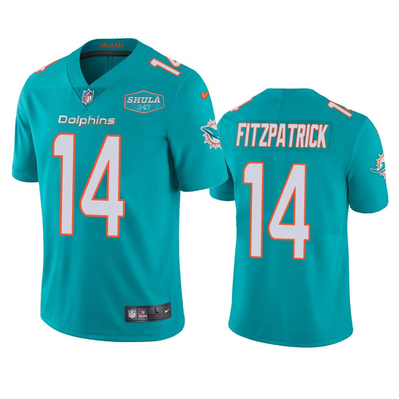 Men's Miami Dolphins #14 Ryan Fitzpatrick Aqua With 347 Shula Patch 2020 Vapor Untouchable Limited Stitched NFL Jersey Men's Miami Dolphins #14 Ryan Fitzpatrick Aqua With 347 Shula Patch 2020 Vapor Untouchable Limited Stitched NFL Jersey