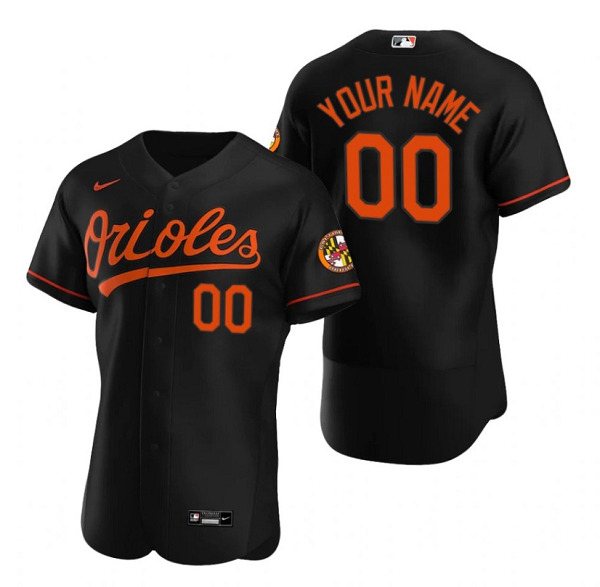 Men's Baltimore Orioles ACTIVE PLAYER Custom Black Flex Base Stitched Jersey Men's Baltimore Orioles ACTIVE PLAYER Custom Black Flex Base Stitched Jersey