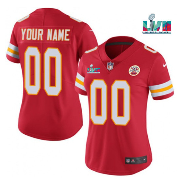 Youth Kansas City Chiefs ACTIVE PLAYER Custom Red Super Bowl LVII Patch Vapor Limited Stitched Jersey