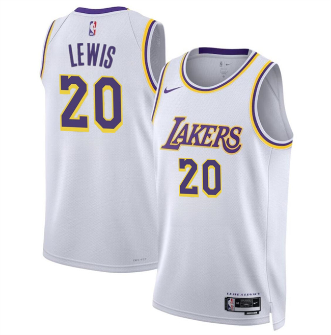 Men's Los Angeles Lakers #20 Maxwell Lewis White 2024 Association Edition Stitched Basketball Jersey Men's Los Angeles Lakers #20 Maxwell Lewis White 2024 Association Edition Stitched Basketball Jersey