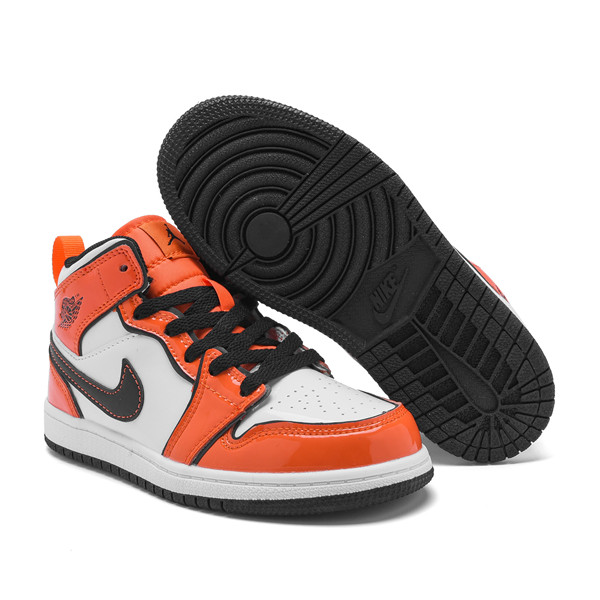 Youth Running Weapon Air Jordan 1 Orange/White Shoes 1009