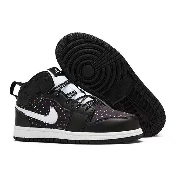 Youth Running Weapon Air Jordan 1 Black Shoes 10016