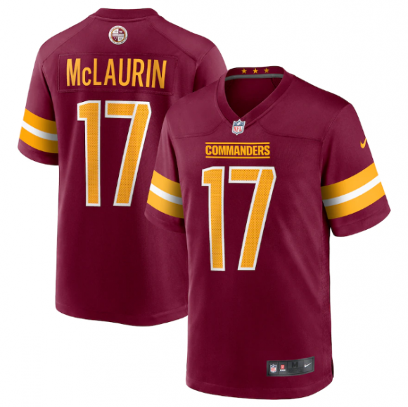 Men's Washington Commanders #17 Terry McLaurin 2022 Burgundy Commanders Game Stitched Jersey