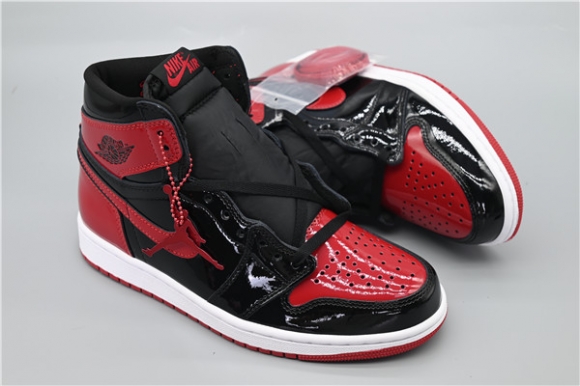Men's Running Weapon Air Jordan 1 BlackRed Shoes