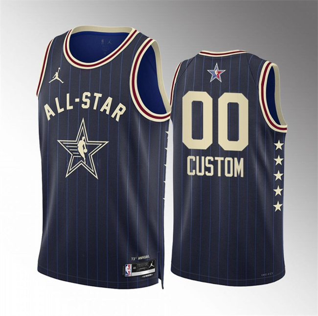 Men's 2024 All-Star Active Player Custom Blue Game Swingman Stitched Basketball Jersey Men's 2024 All-Star Active Player Custom Blue Game Swingman Stitched Basketball Jersey