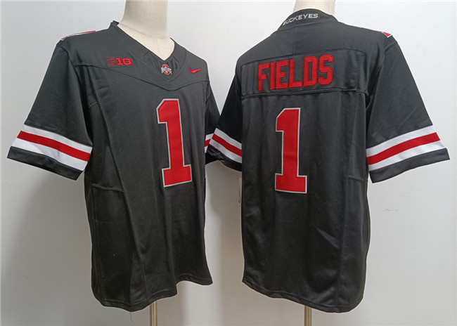 Men's Ohio State Buckeyes #1 Justin Fields Black 2023 F.U.S.E. Limited Stitched Jersey Men's Ohio State Buckeyes #1 Justin Fields Black 2023 F.U.S.E. Limited Stitched Jersey