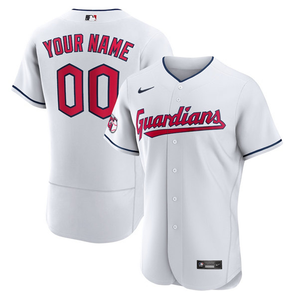 Men's Cleveland Guardians ACTIVE PLAYER Custom White Stitched Jersey Men's Cleveland Guardians ACTIVE PLAYER Custom White Stitched Jersey