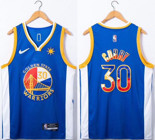Men's Golden State Warriors #30 Stephen Curry Royal 75th Anniversary Stitched Jersey Men's Golden State Warriors #30 Stephen Curry Royal 75th Anniversary Stitched Jersey