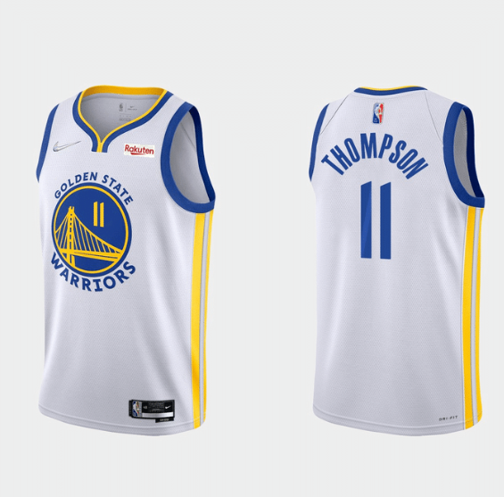 Men's Golden State Warriors #11 Klay Thompson 2022 White 75th Anniversary Stitched Jersey Men's Golden State Warriors #11 Klay Thompson 2022 White 75th Anniversary Stitched Jersey