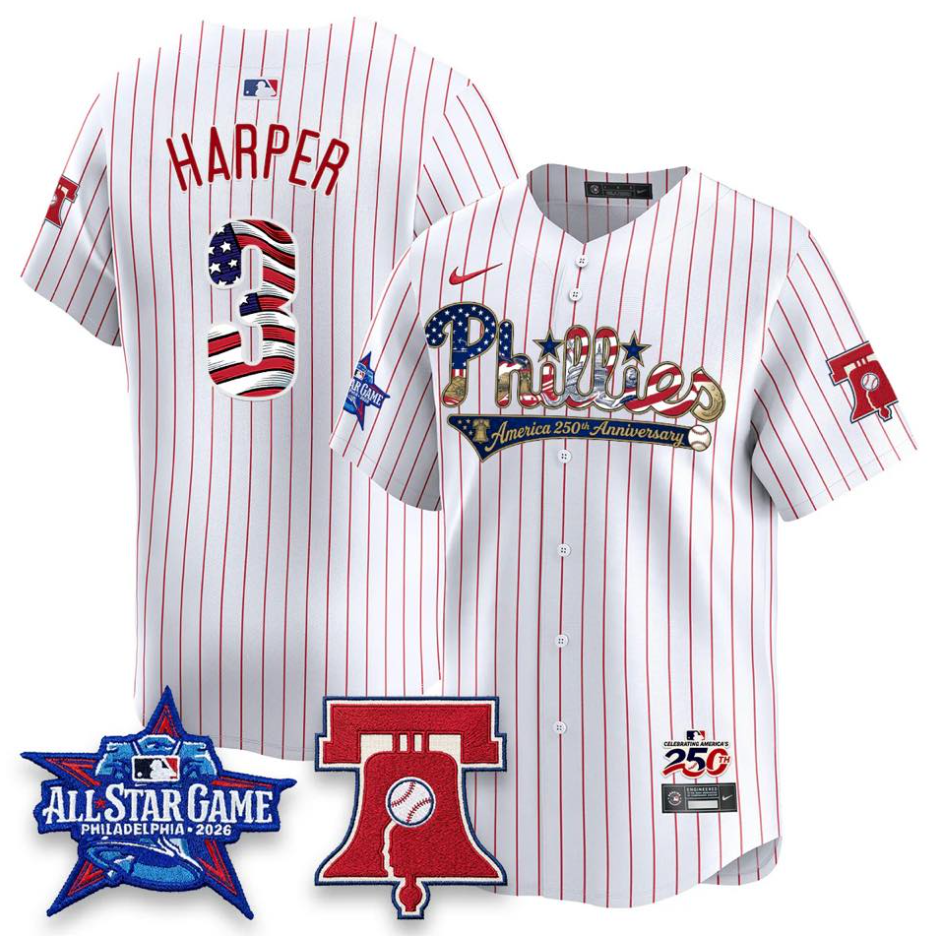 Men's Philadelphia Phillies Active Player Custom White with 250th Anniversary Patch Limited Stitched Jersey Men's Philadelphia Phillies Active Player Custom White with 250th Anniversary Patch Limited Stitched Jersey