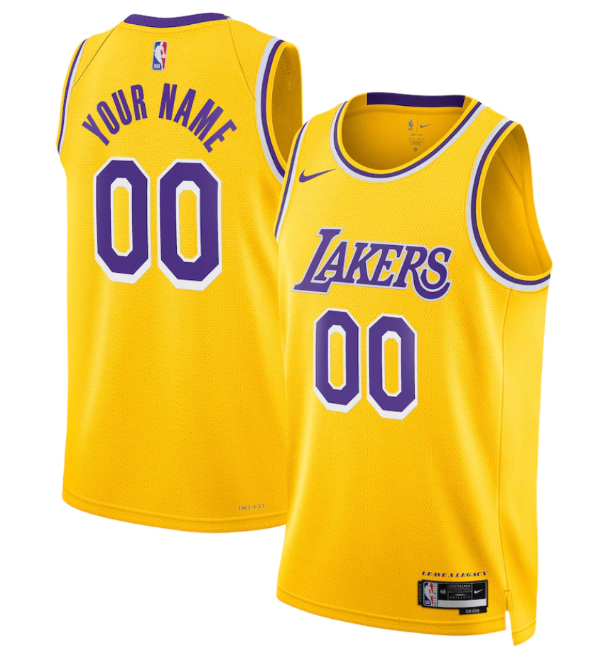 Men's Los Angeles Lakers Active Player Custom Yellow Icon Edition Stitched Jersey