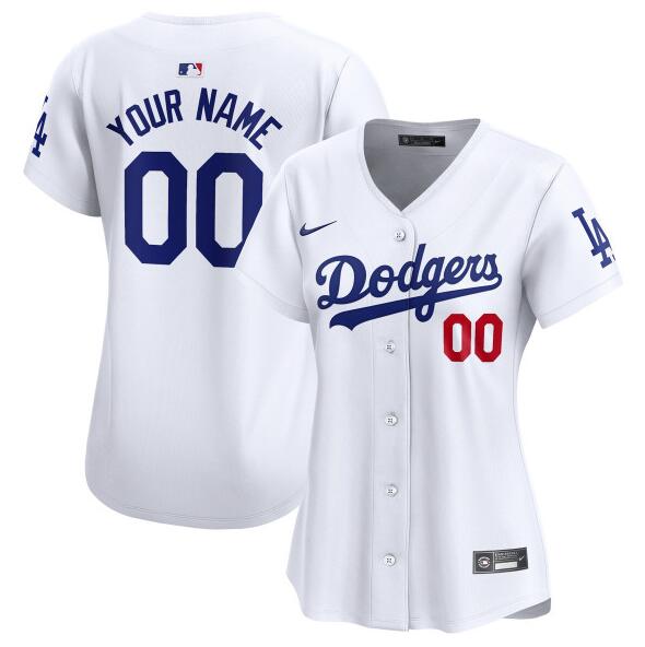 Women's Los Angeles Dodgers Customized White Home Limited Stitched Baseball Jersey(Run Small) Women's Los Angeles Dodgers Customized White Home Limited Stitched Baseball Jersey(Run Small)