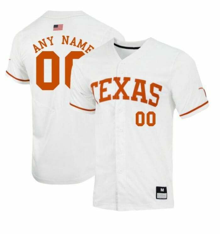 Texan Longhorns White Stitched Custom Jersey