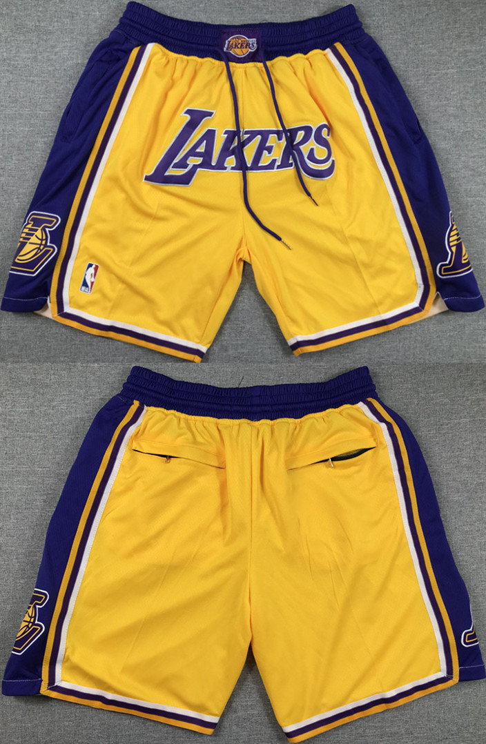 Men's Los Angeles Lakers Yellow/Purple Shorts (Run Small) Men's Los Angeles Lakers Yellow/Purple Shorts (Run Small)