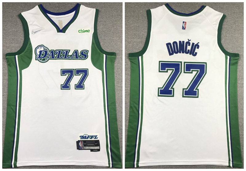 Men's Dallas Mavericks #77 Luka Doncic 75th Anniversary White City Edition Stitched Basketball Jersey Men's Dallas Mavericks #77 Luka Doncic 75th Anniversary White City Edition Stitched Basketball Jersey