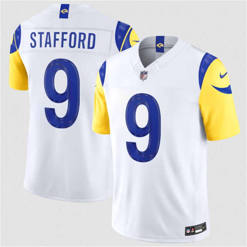 Women's Los Angeles Rams #9 Matthew Stafford White 2026 F.U.S.E. Vapor Limited Stitched Football Jersey(Run Small) Women's Los Angeles Rams #9 Matthew Stafford White 2026 F.U.S.E. Vapor Limited Stitched Football Jersey(Run Small)