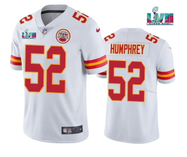 Youth Kansas City Chiefs #52 Creed Humphrey White Super Bowl LVII Patch Vapor Untouchable Limited Stitched Jersey Youth Kansas City Chiefs #52 Creed Humphrey White Super Bowl LVII Patch Vapor Untouchable Limited Stitched Jersey