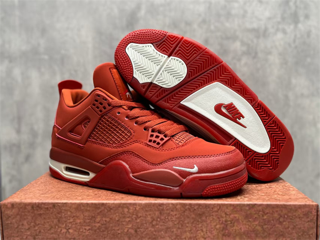 Women's Running weapon Jordan 4 Red Shoes 028 Women's Running weapon Jordan 4 Red Shoes 028
