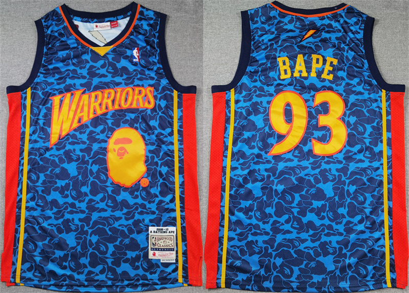 Men's Golden State Warriors #93 Bape Royal Throwback Stitched Jersey Men's Golden State Warriors #93 Bape Royal Throwback Stitched Jersey