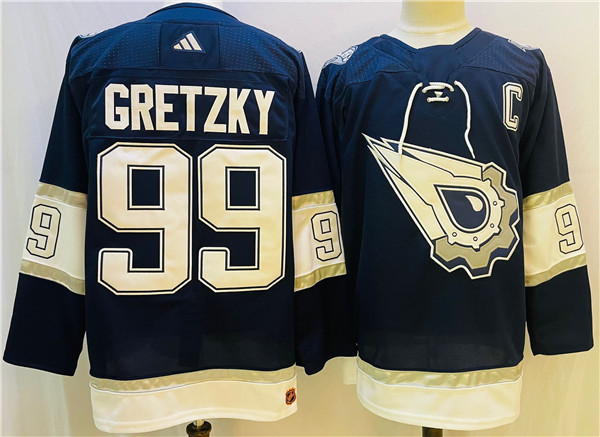 Men's Edmonton Oilers #99 Wayne Gretzky Navy/White Stitched Jersey Men's Edmonton Oilers #99 Wayne Gretzky Navy/White Stitched Jersey