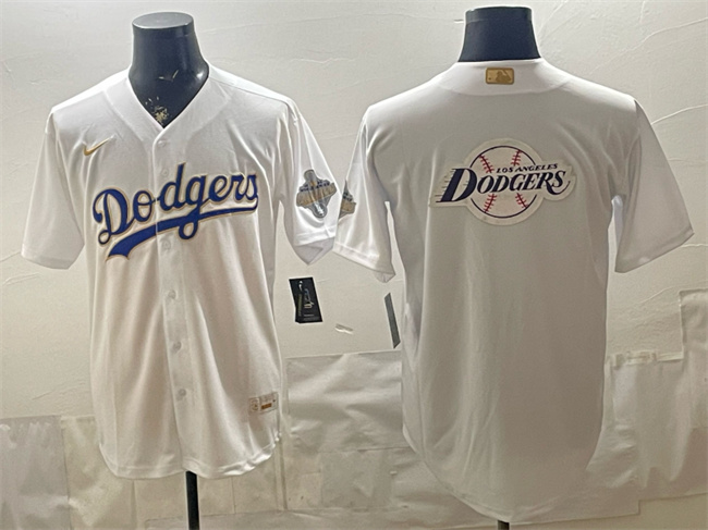 Men's Los Angeles Dodgers Team Big Logo White 2026 Gold Collection Stadium Stitched Baseball Jersey Men's Los Angeles Dodgers Team Big Logo White 2026 Gold Collection Stadium Stitched Baseball Jersey