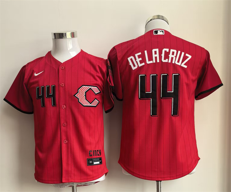 Youth Cincinnati Reds #44 Elly De La Cruz Red 2026 City Connect Stadium Stitched Baseball Jersey Youth Cincinnati Reds #44 Elly De La Cruz Red 2026 City Connect Stadium Stitched Baseball Jersey