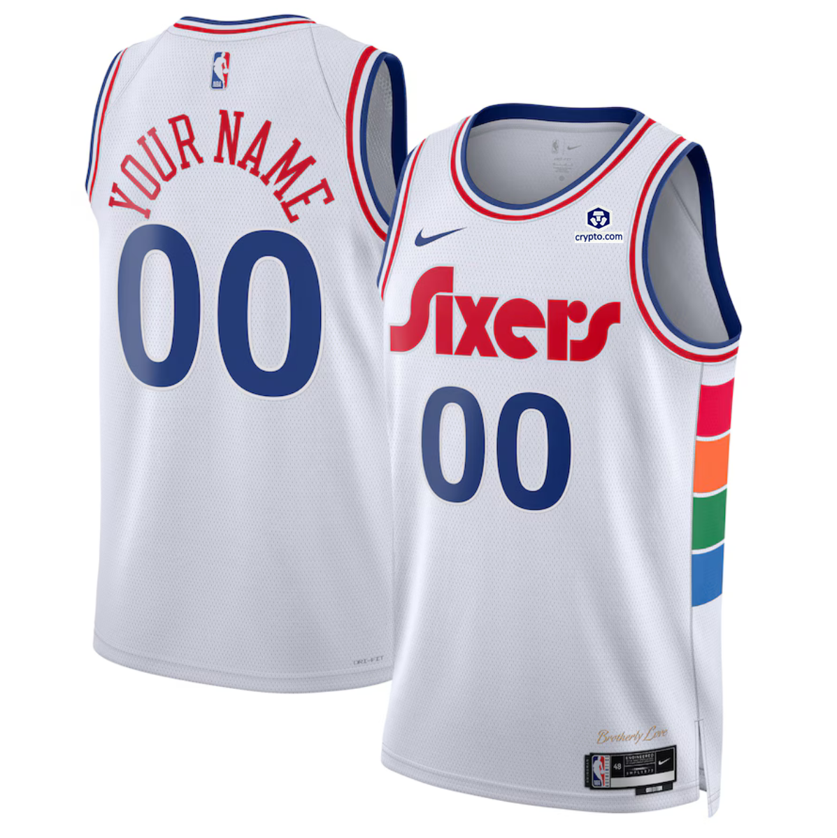 Men's Philadelphia 76ers Active Player Custom White 2024/25 City Edition Stitched Jersey Men's Philadelphia 76ers Active Player Custom White 2024/25 City Edition Stitched Jersey
