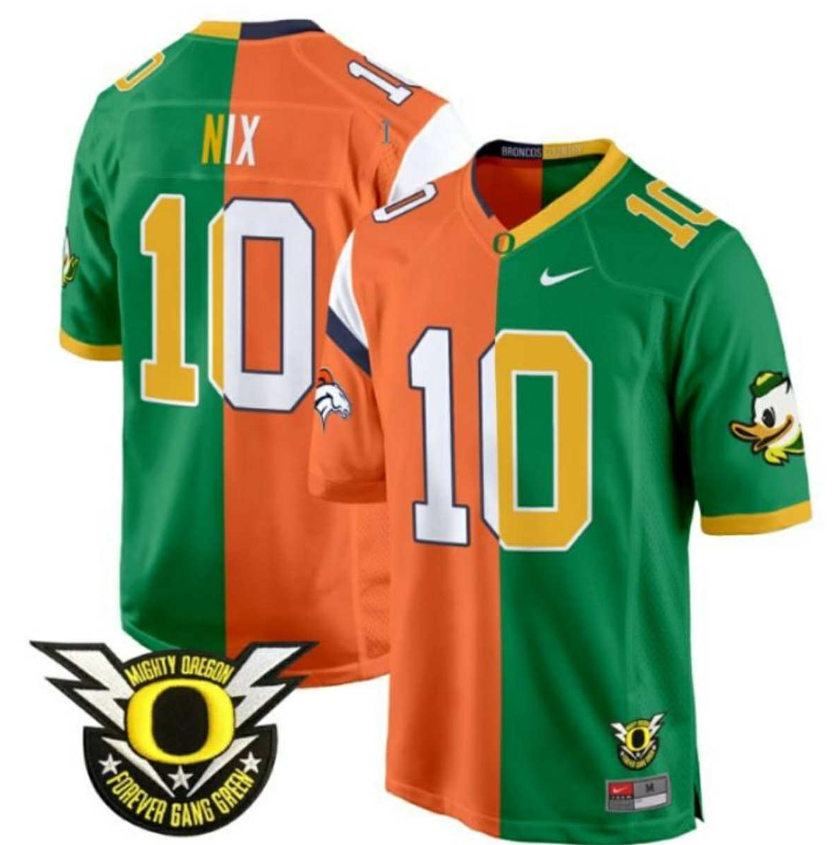 Men's Oregon Ducks Active Player Custom Gang Green Stitched Football Jersey
