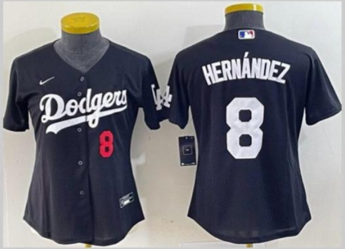 Women's Los Angeles Dodgers #8 Enrique Hernández Black Limited Stitched Baseball Jersey(Run Small) Women's Los Angeles Dodgers #8 Enrique Hernández Black Limited Stitched Baseball Jersey(Run Small)