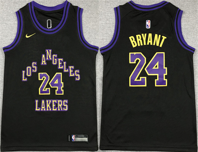 Youth Los Angeles Lakers #24 Kobe Bryant Black City Edition Stitched Basketball Jersey Youth Los Angeles Lakers #24 Kobe Bryant Black City Edition Stitched Basketball Jersey