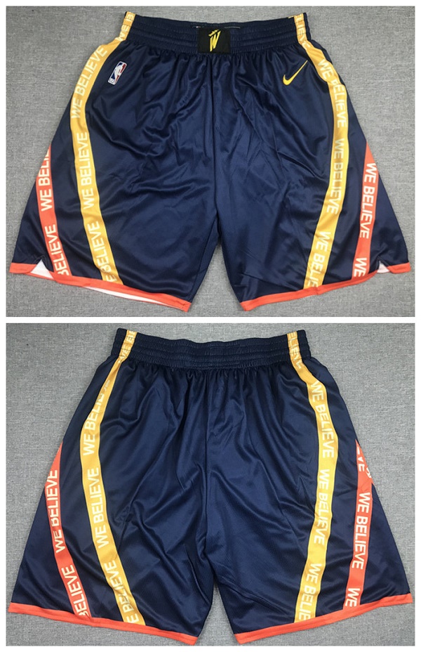 Men's Golden State Warriors Navy Shorts(Run Small)