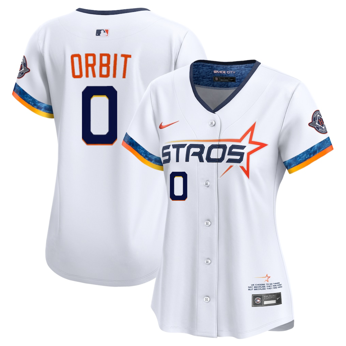 Women's Houston Astros #0 Orbit White 2025 City Connect Limited Stitched Baseball Jersey(Run Small) Women's Houston Astros #0 Orbit White 2025 City Connect Limited Stitched Baseball Jersey(Run Small)