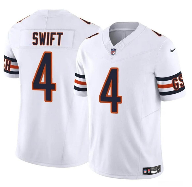Youth Chicago Bears #4 D’Andre Swift White 2023 F.U.S.E. Vapor Stitched Football Jersey Youth Chicago Bears #4 D’Andre Swift White 2023 F.U.S.E. Vapor Stitched Football Jersey