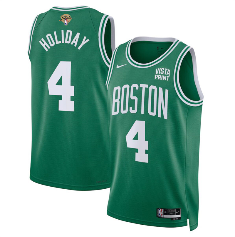 Men's Boston Celtics #4 Jrue Holiday Kelly Green 2024 Finals Icon Edition Stitched Basketball Jersey Men's Boston Celtics #4 Jrue Holiday Kelly Green 2024 Finals Icon Edition Stitched Basketball Jersey