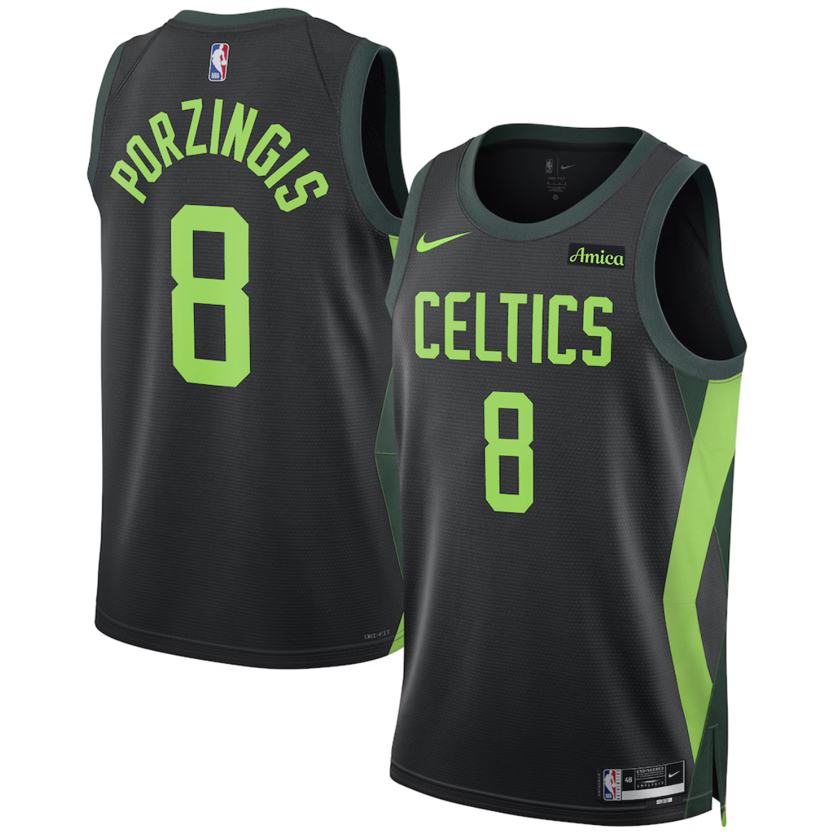 Men's Boston Celtics #8 Kristaps Porziņģis Black 2024/25 City Edition Stitched Basketball Jersey Men's Boston Celtics #8 Kristaps Porziņģis Black 2024/25 City Edition Stitched Basketball Jersey