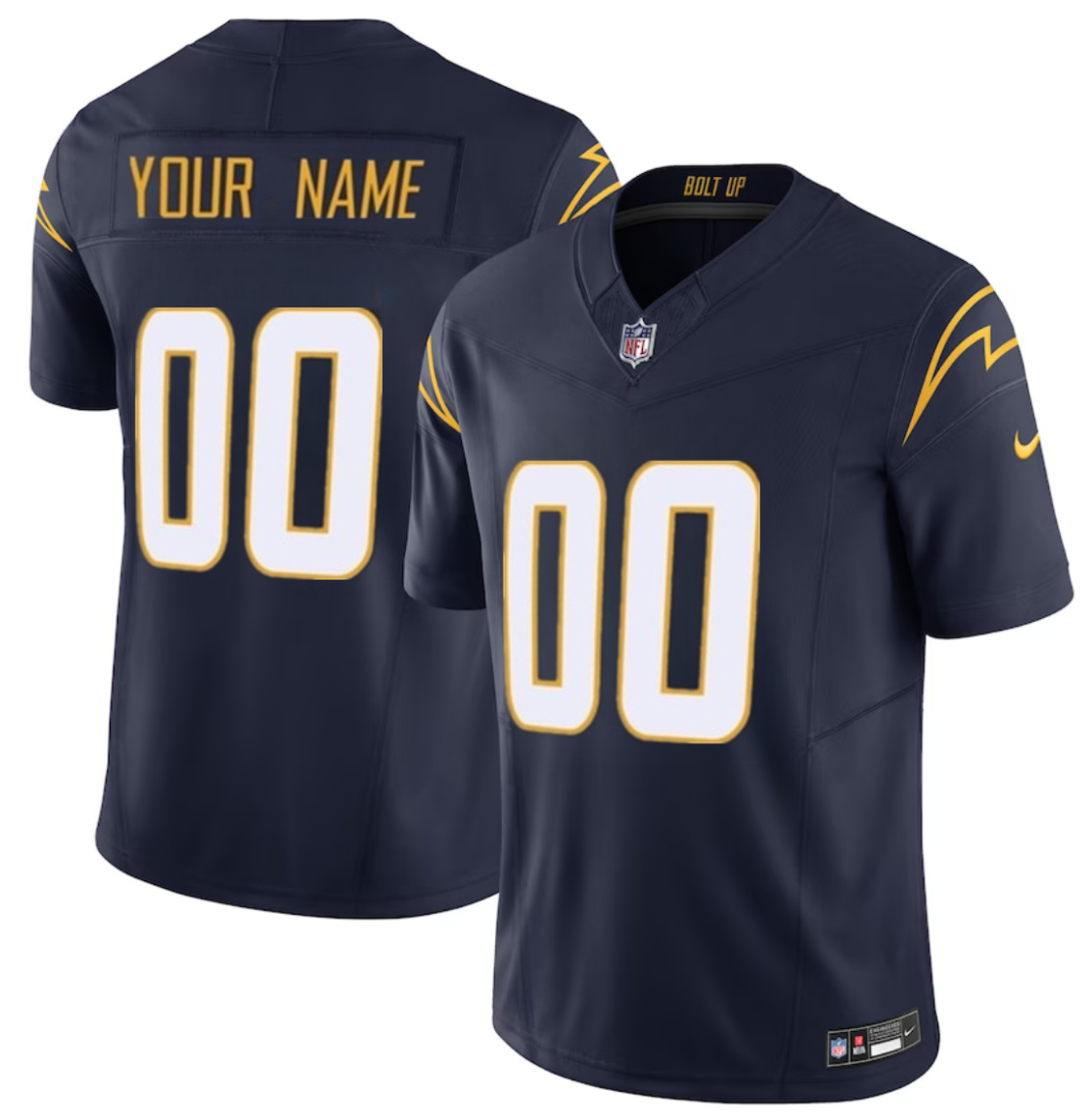 Women's Los Angeles Chargers Custom Light Navy 2023 F.U.S.E. Vapor Untouchable Limited Stitched Football Jersey