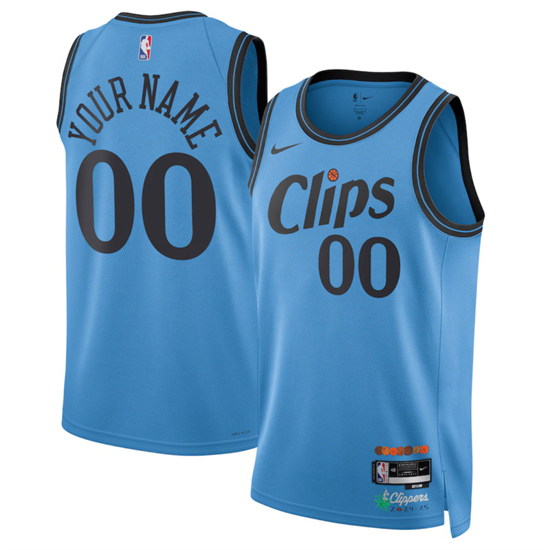 Men's Los Angeles Clippers Active Player Custom 2024/25 Blue City Edition Stitched Jersey