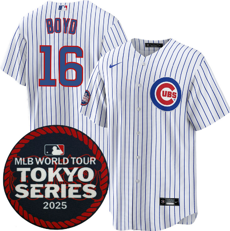 Men's Chicago Cubs #16 Matthew Boyd White 2025 World Tour: Tokyo Series Home Stitched Baseball Jersey Men's Chicago Cubs #16 Matthew Boyd White 2025 World Tour: Tokyo Series Home Stitched Baseball Jersey
