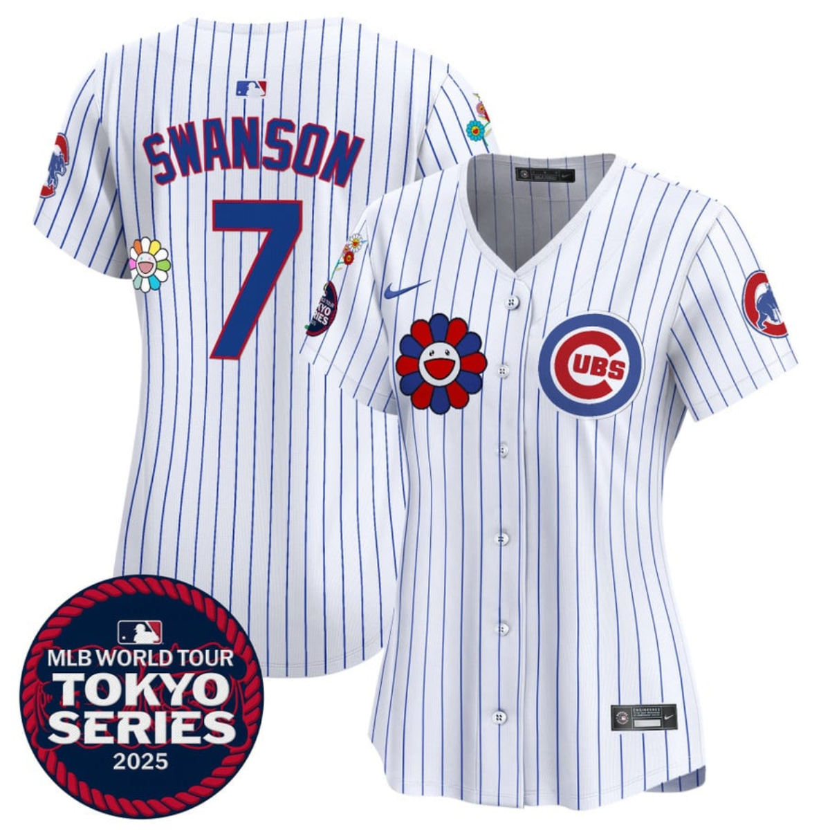 Women's Chicago Cubs #7 Dansby Swanson White 2025 Tokyo Series Limited Stitched Baseball Jersey(Run Small) Women's Chicago Cubs #7 Dansby Swanson White 2025 Tokyo Series Limited Stitched Baseball Jersey(Run Small)