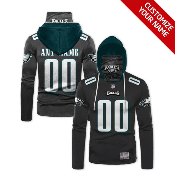 Men's Philadelphia Eagles Black 2020 Customize Hoodie Mask