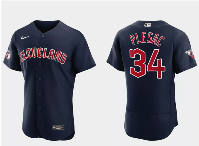 Men's Cleveland Guardians ACTIVE PLAYER Custom Navy Stitched Jersey