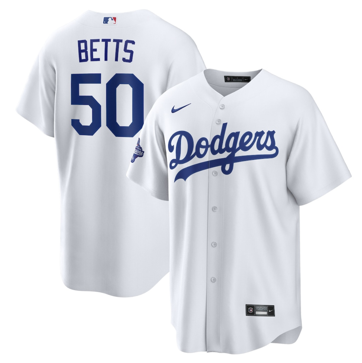 Men's Los Angeles Dodgers #50 Mookie Betts White 2025 World Series Champions Patch Cool Base Stitched Baseball Jersey Men's Los Angeles Dodgers #50 Mookie Betts White 2025 World Series Champions Patch Cool Base Stitched Baseball Jersey