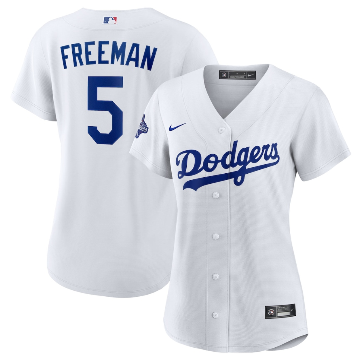 Women's Los Angeles Dodgers #5 Freddie Freeman White 2025 World Series Champions Home Cool Base Stitched Baseball Jersey(Run Small) Women's Los Angeles Dodgers #5 Freddie Freeman White 2025 World Series Champions Home Cool Base Stitched Baseball Jersey(Run Small)