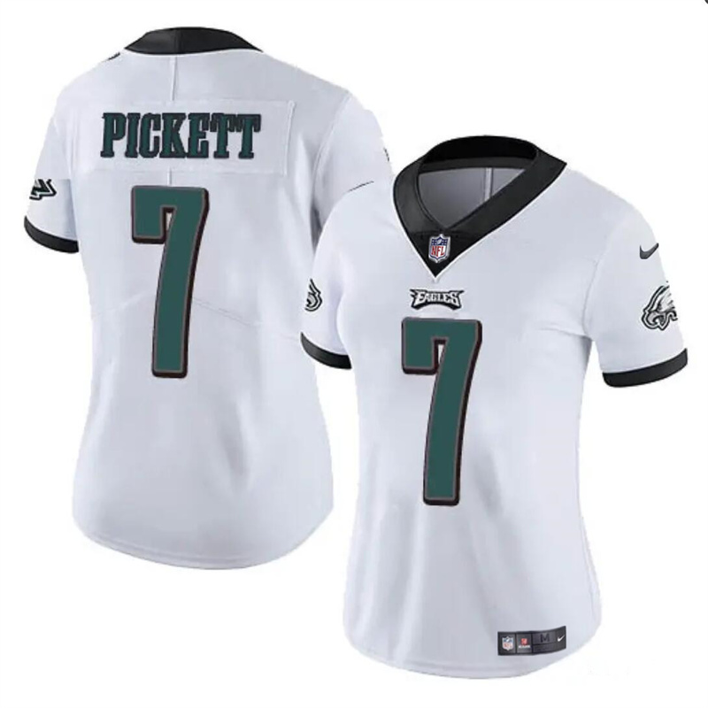 Women's Philadelphia Eagles #7 Kenny Pickett White Vapor Untouchable Limited Stitched Football Jersey(Run Small) Women's Philadelphia Eagles #7 Kenny Pickett White Vapor Untouchable Limited Stitched Football Jersey(Run Small)