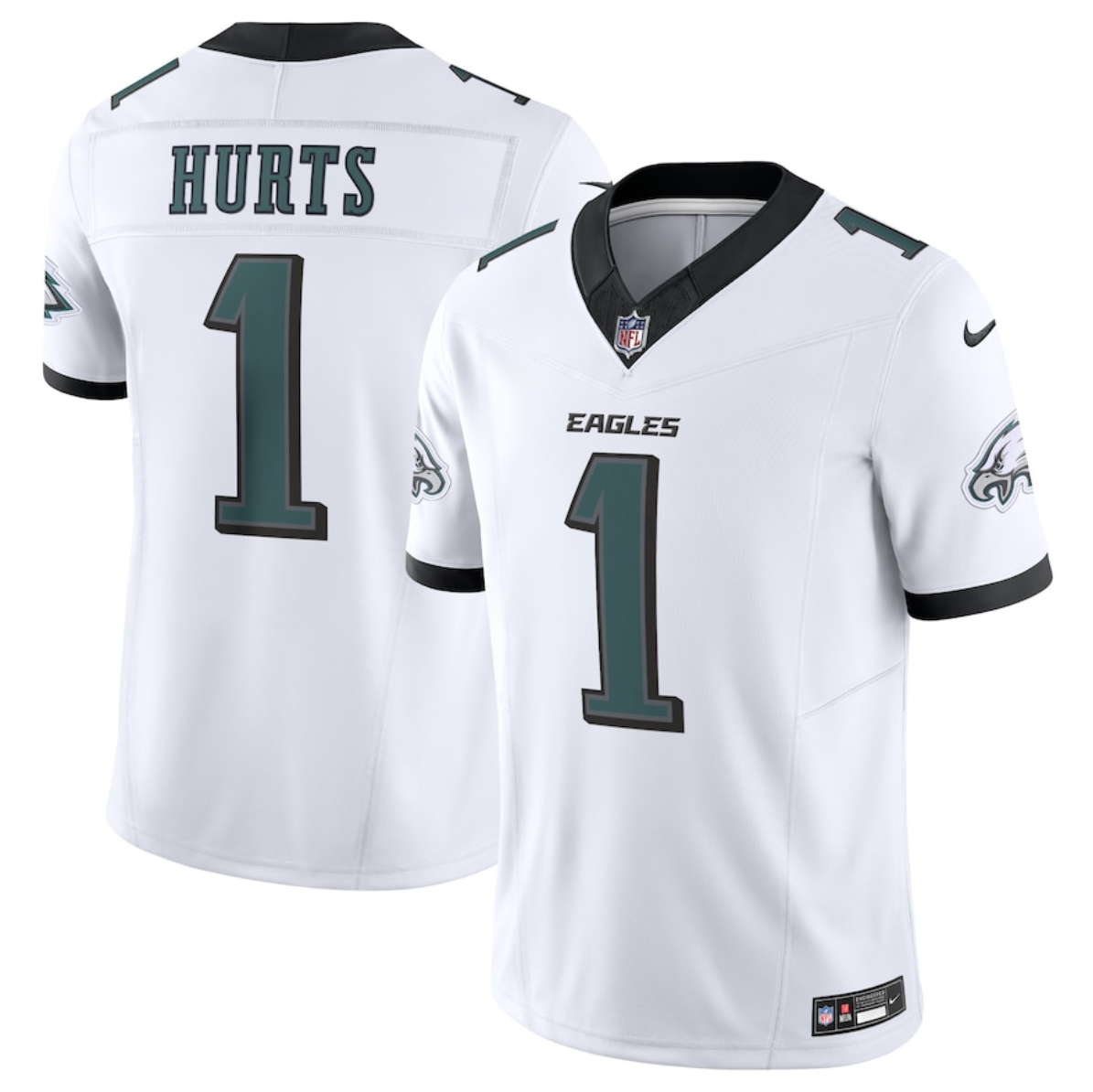 Youth Philadelphia Eagles #1 Jalen Hurts White New F.U.S.E Vapor Untouchable Limited Stitched Football Jersey