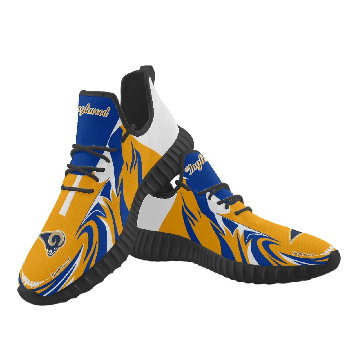 Men's Los Angeles Rams Mesh Knit Sneakers/Shoes 008 Men's Los Angeles Rams Mesh Knit Sneakers/Shoes 008