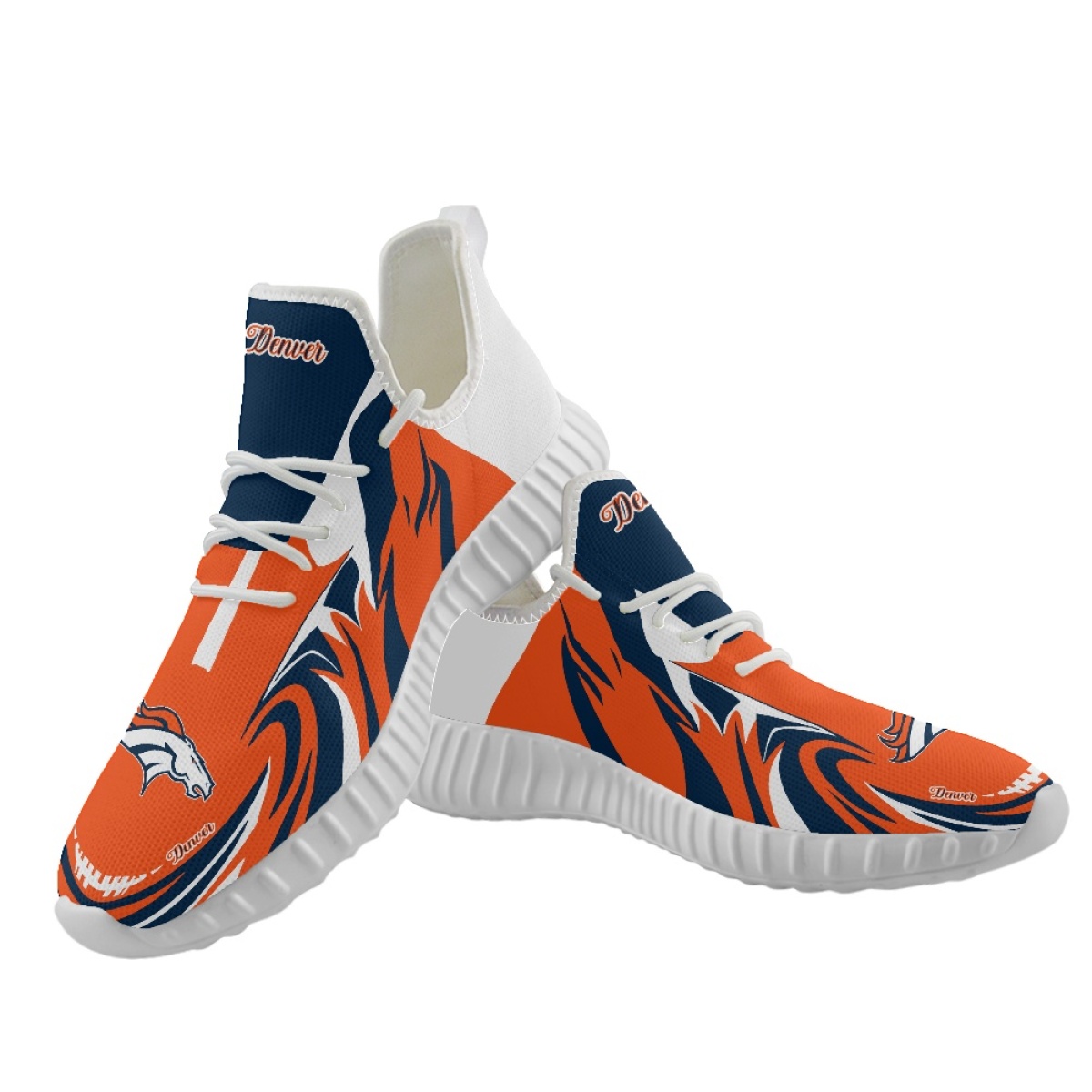 Men's Denver Broncos Mesh Knit Sneakers/Shoes 018 Men's Denver Broncos Mesh Knit Sneakers/Shoes 018