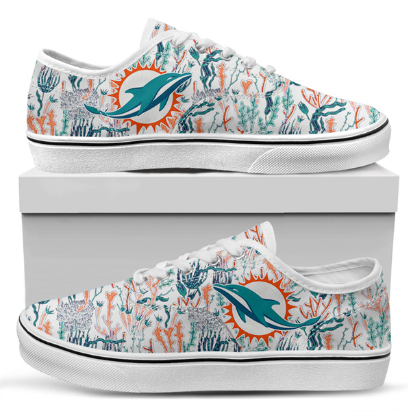 Women's Miami Dolphins Vans Low Top Sneakers 010