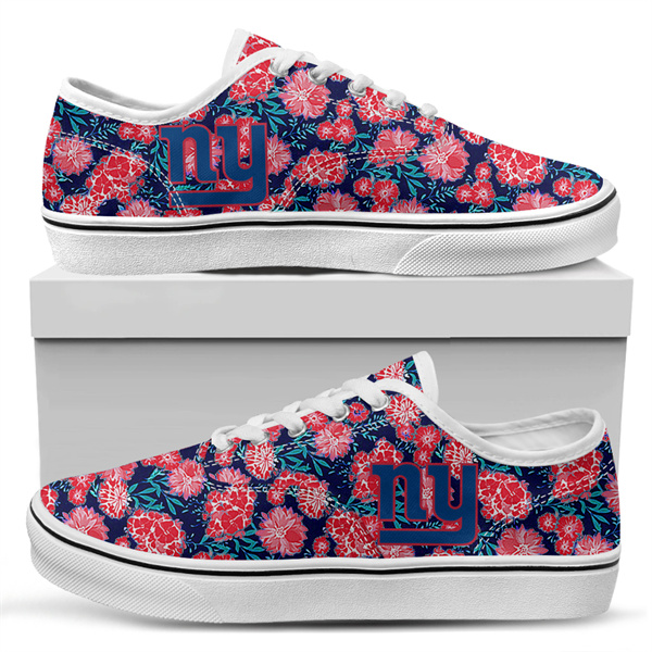 Women's New York Giants Vans Low Top Sneakers 018 Women's New York Giants Vans Low Top Sneakers 018