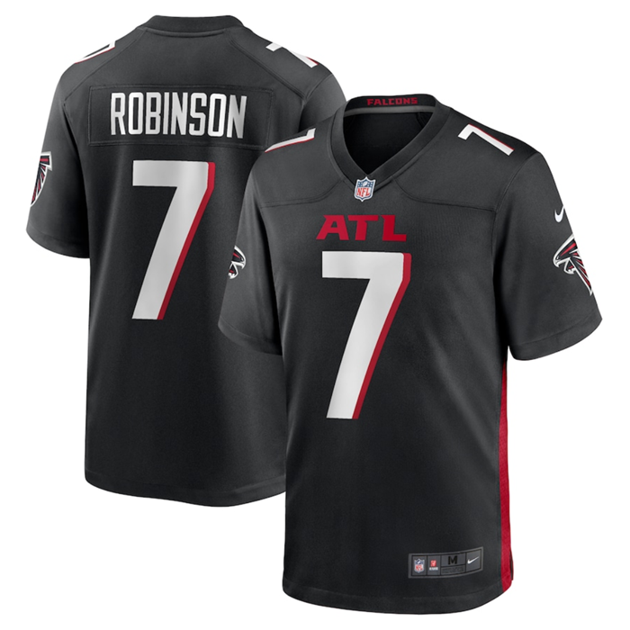 Youth Atlanta Falcons #7 Bijan Robinson Black Stitched Game Jersey Youth Atlanta Falcons #7 Bijan Robinson Black Stitched Game Jersey